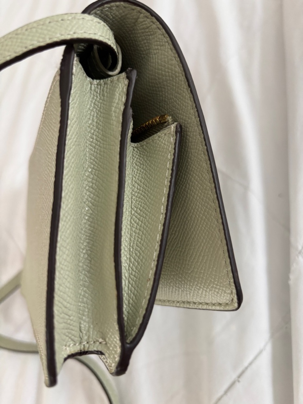 Coach Green Ombre Pebbled Leather Crossbody with Gold Logo - Picture 5 of 8